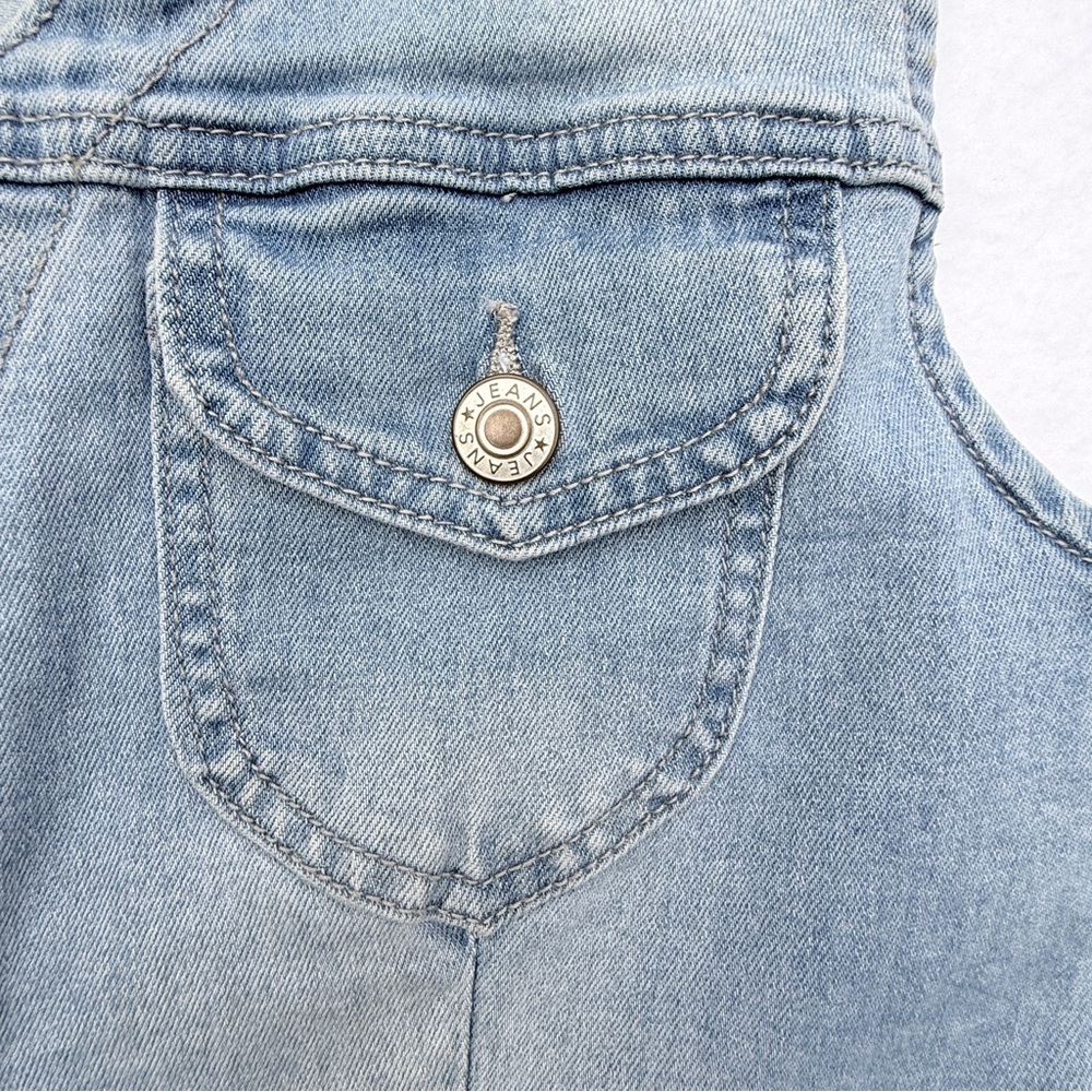 Sleeveless V-Neck Button Front Denim Dress Women's Medium Coastal Cowgirl - Picture 8 of 11